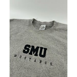 Vintage 90s‎ SMU Mustangs Crewneck Sweatshirt Medium USA Made Gray College NCAA